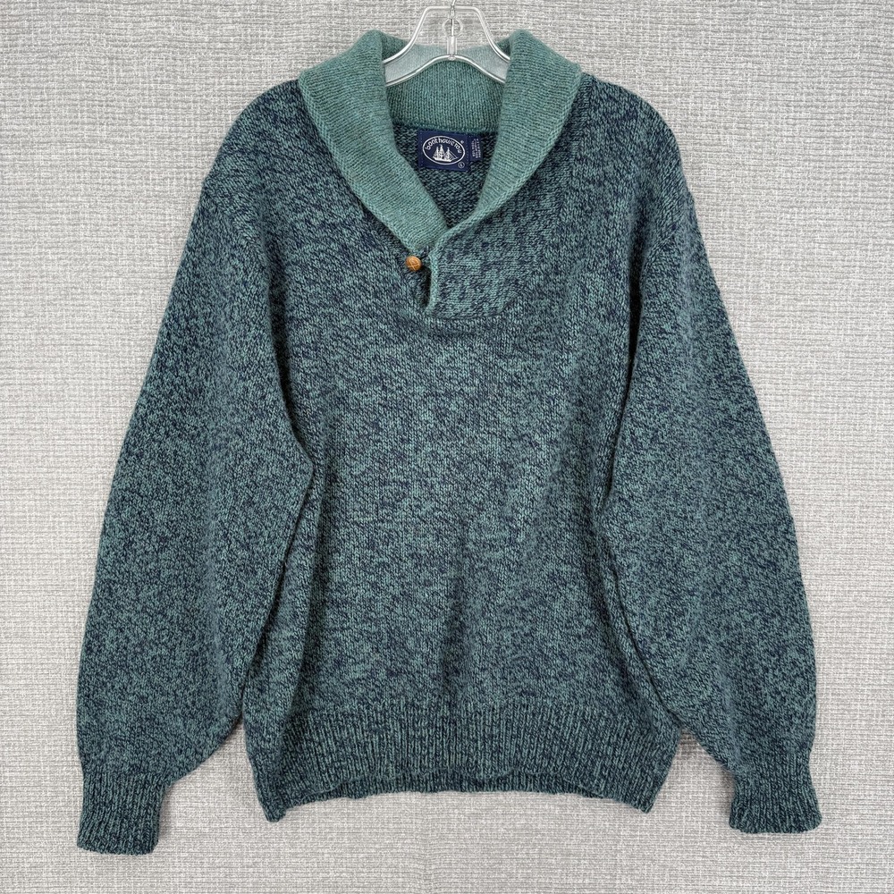 Boathouse Row Sweater‎ Mens L Green Pullover Chunky-Knit Heavyweight USA